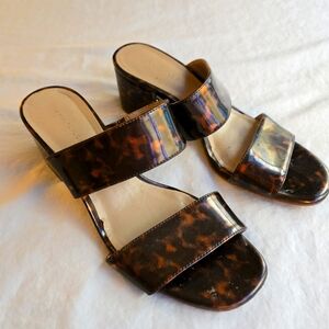 Ann Taylor Brown Tortoiseshell Block Heel sz 5.5